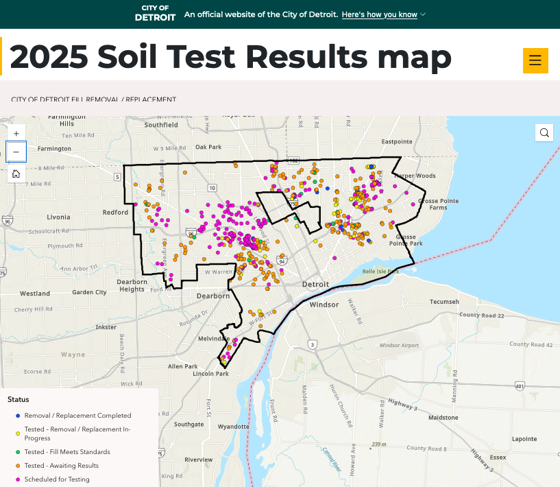 Reg For Testing Map Map: Detroit Dirt Testing Results 2025 | DETROITography